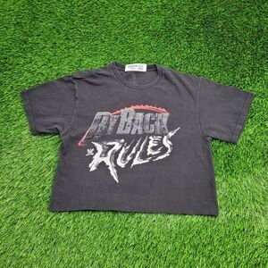 Vintage WWE Ry-Back Cropped Shirt Womens Medium 19x19 Black